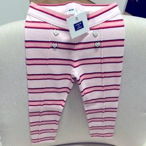 Janie and Jack stripe pants with heart buttons 3T. New with tags.